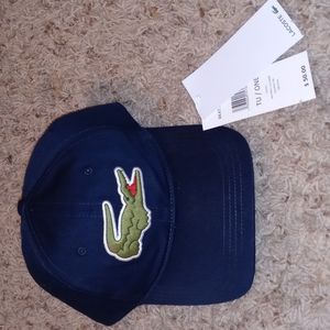 Lacoste leather strapback hat